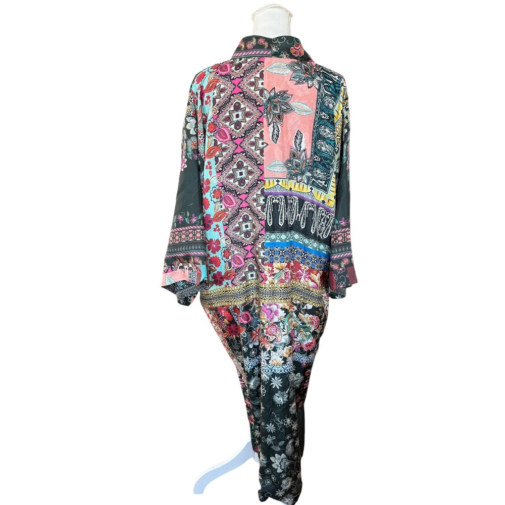 Johnny Was Silk Kimono Janice Gabrielle Duster Floral Open Front Robe Large View 5